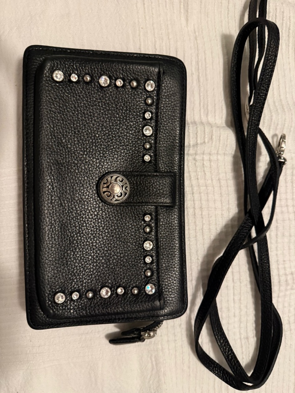 Brighton Black Studded Crossbody Wallet - Picture 3 of 7
